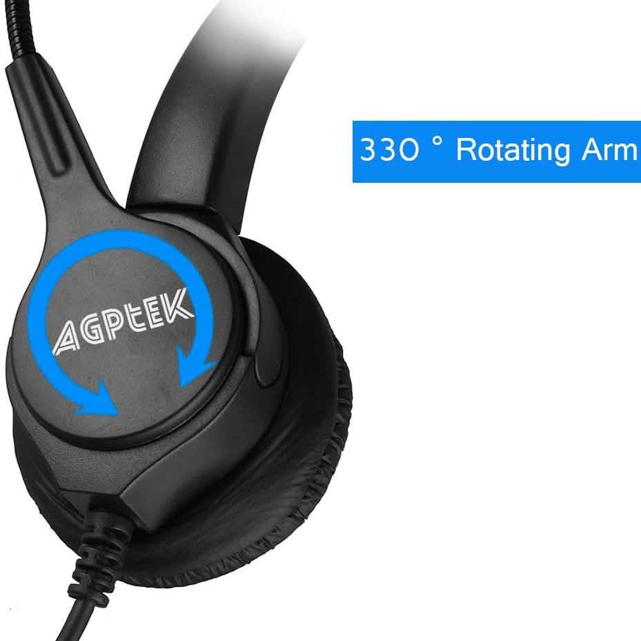 AGPtEK Call Center Hands-Free Noise Cancelling Corded Monaural Headset with Mic Mircrophone DailySale