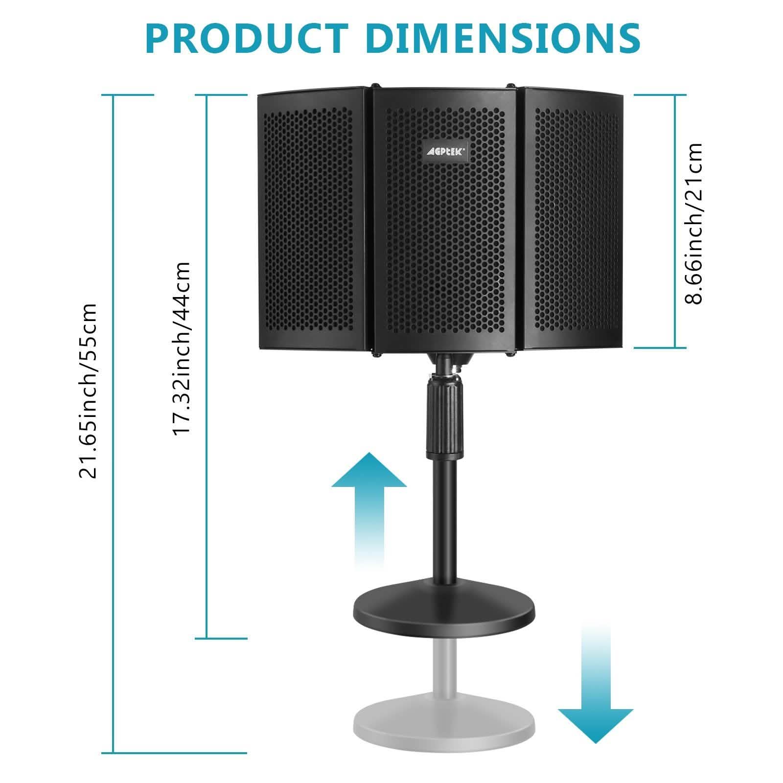 AGPtEK Compact Microphone Isolation Shield+Desk Mic Stand DailySale