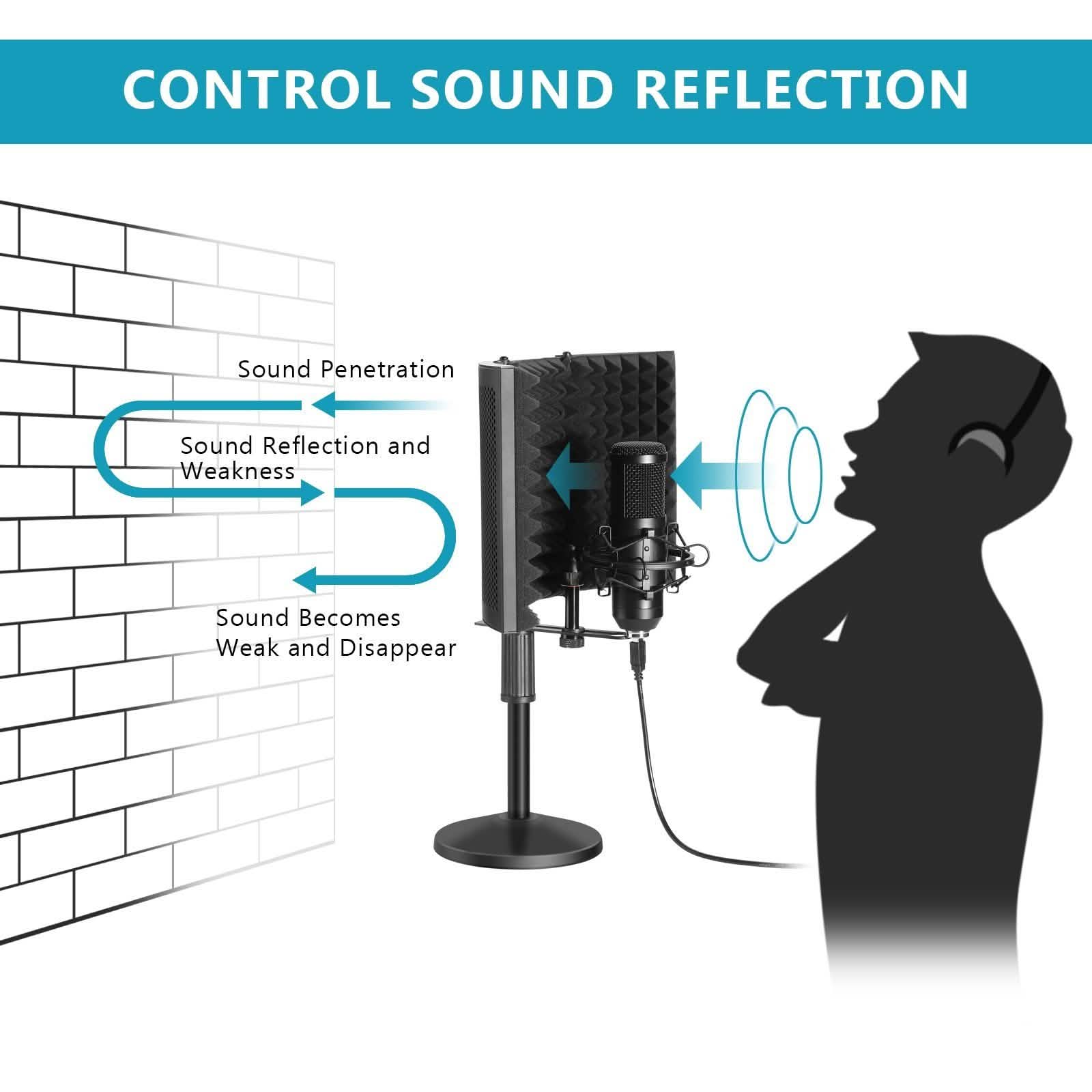 AGPtEK Compact Microphone Isolation Shield+Desk Mic Stand DailySale