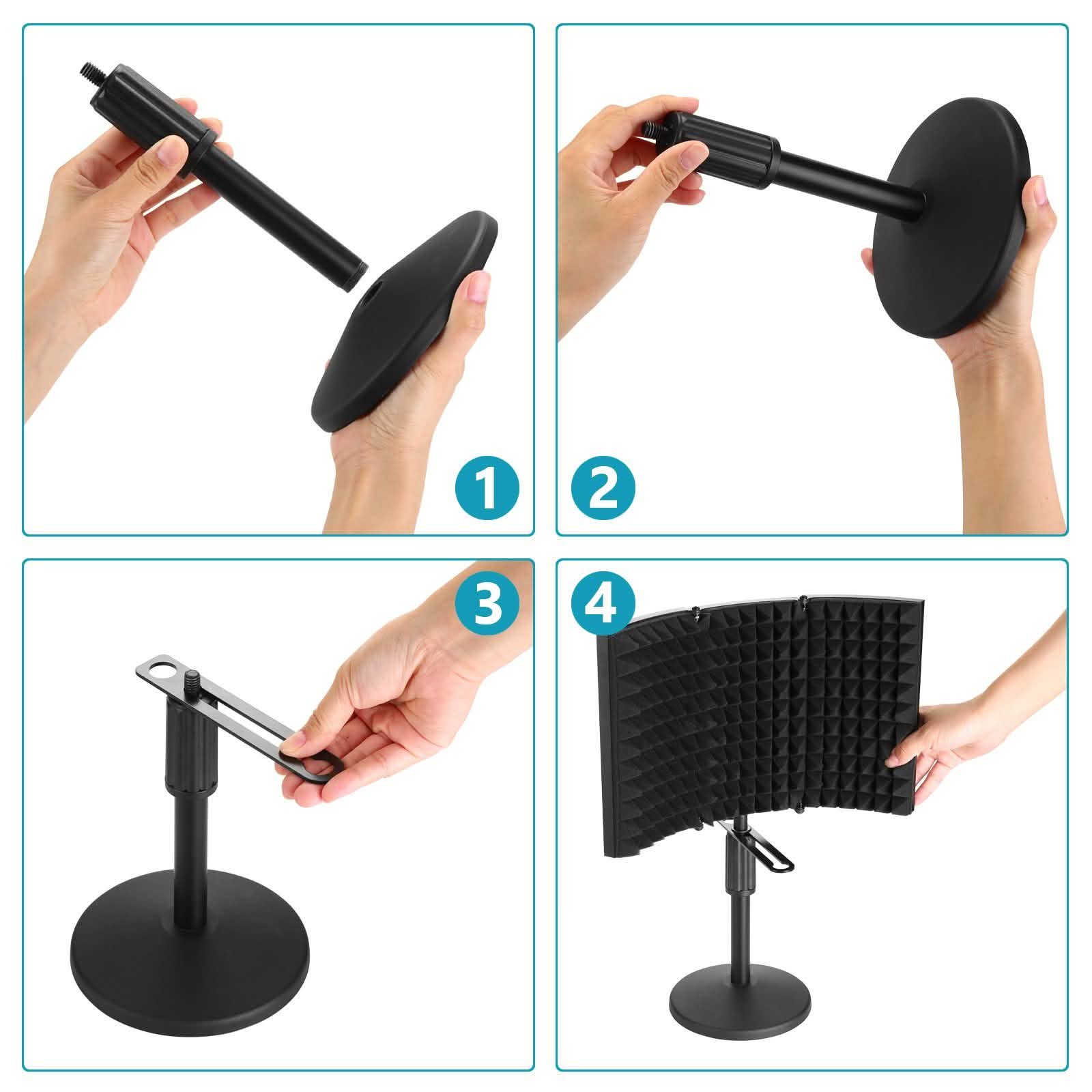 AGPtEK Compact Microphone Isolation Shield+Desk Mic Stand DailySale