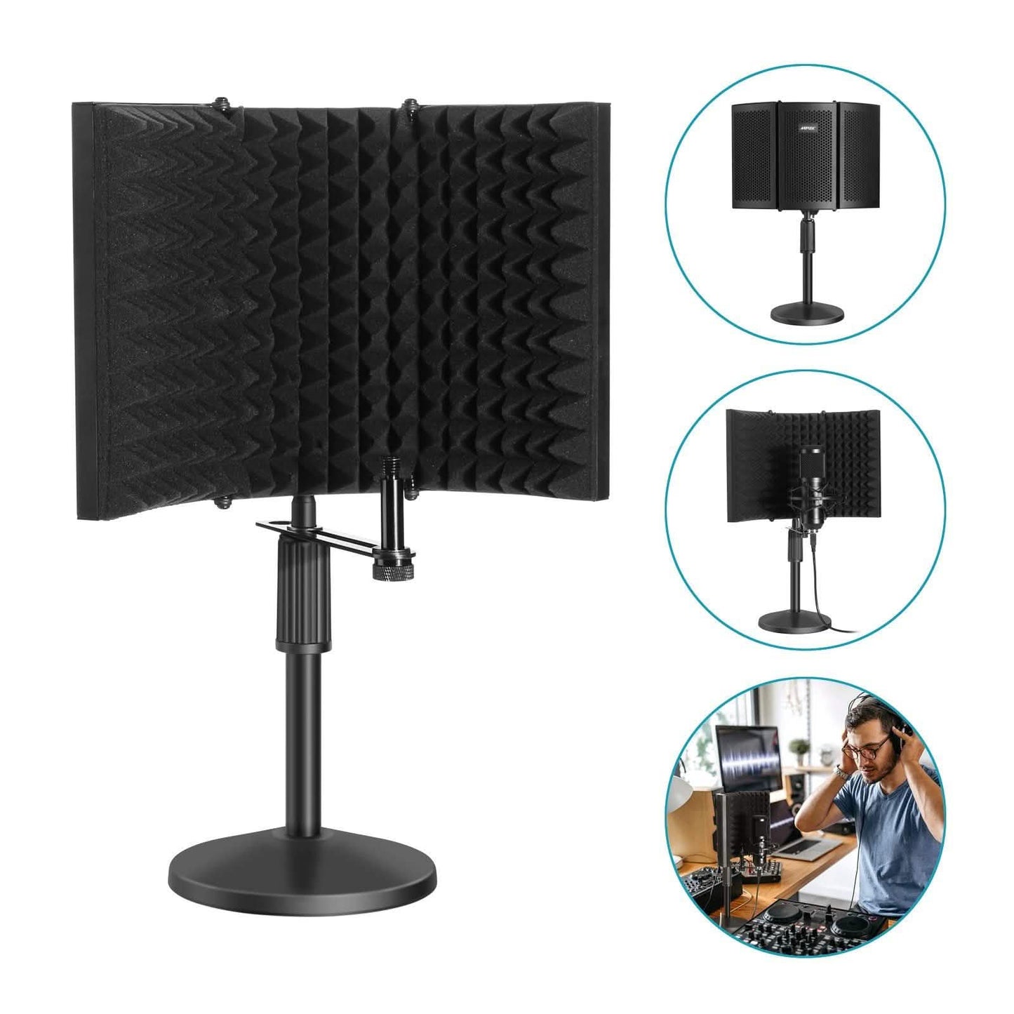 AGPtEK Compact Microphone Isolation Shield+Desk Mic Stand DailySale