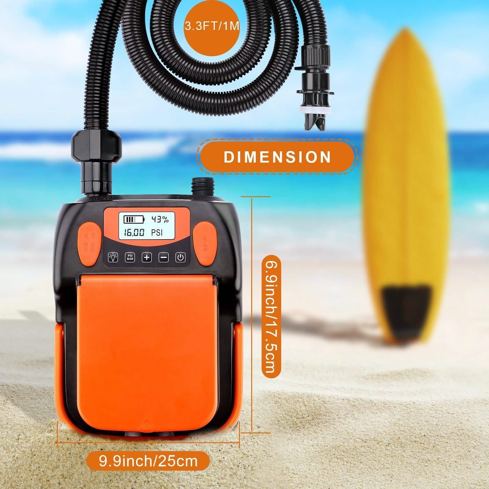 AGPtEK Electric Air Pump Digital 16PSI 12V Rechargeable SUP Electric Air Pump Compressor DailySale