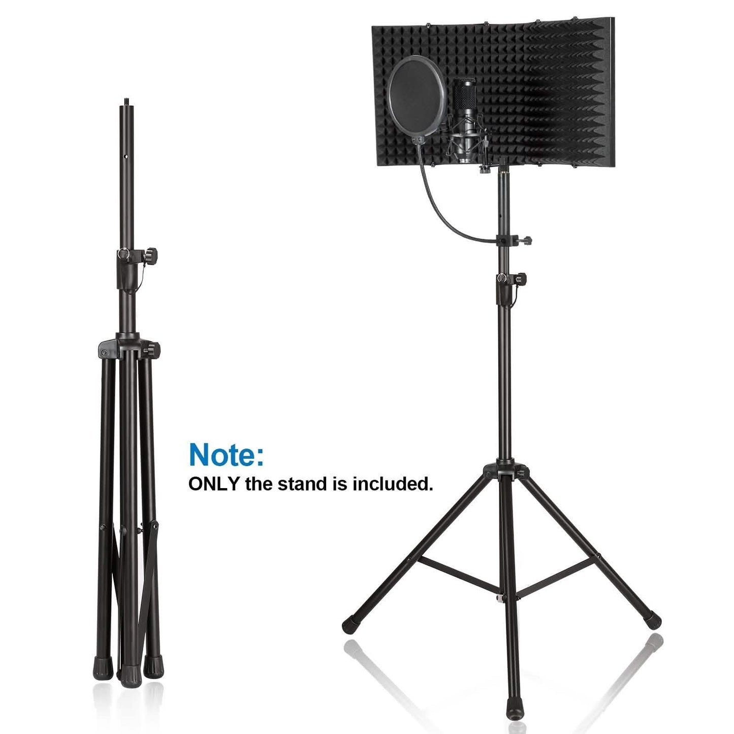 AGPtEK Microphone Stand Wind Screen Bracket with Adjustable Non-slip Tripod Base DailySale