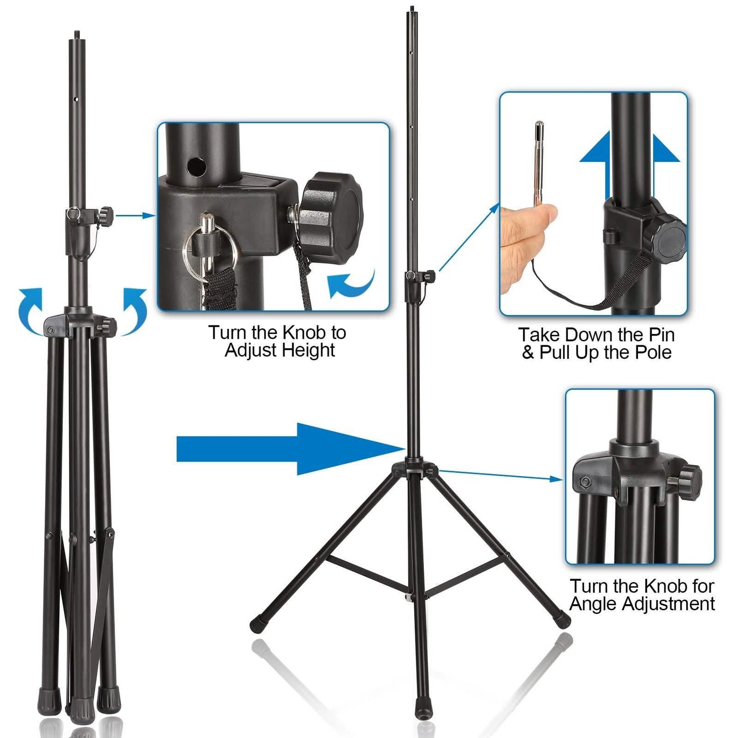 AGPtEK Microphone Stand Wind Screen Bracket with Adjustable Non-slip Tripod Base DailySale
