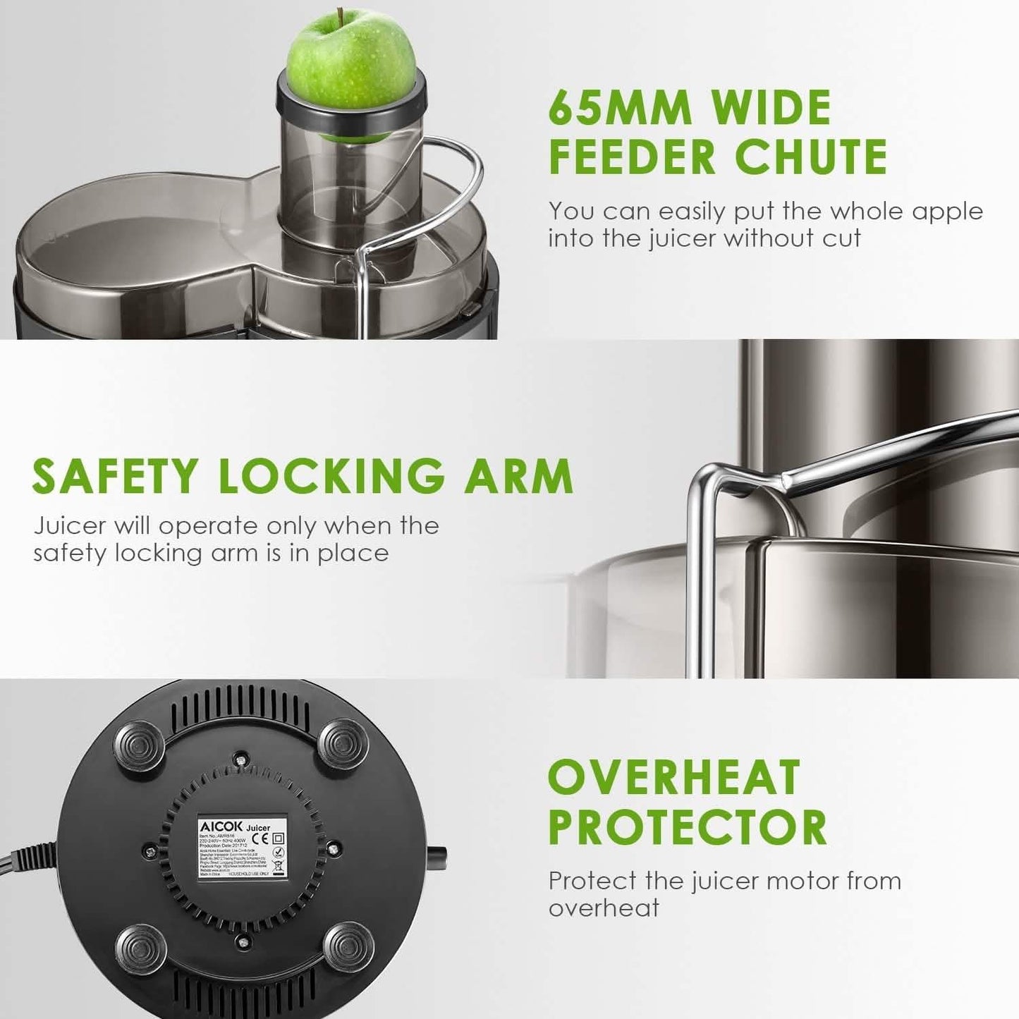 Aicok Juicer Centrifugal Juicer for Whole Fruit and Vegetable DailySale