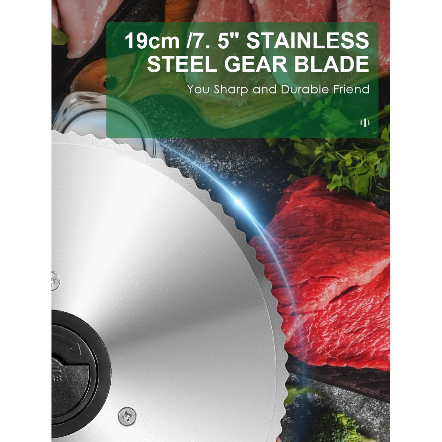 Aicok Meat Slicer with 7.5" Removable Stainless Steel Blade DailySale