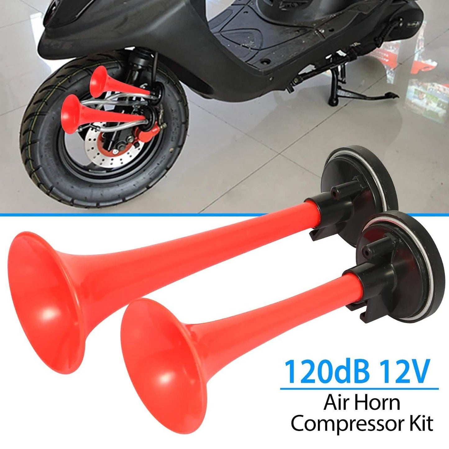 Air Horn Dual Trumpet 12V 115DB DailySale