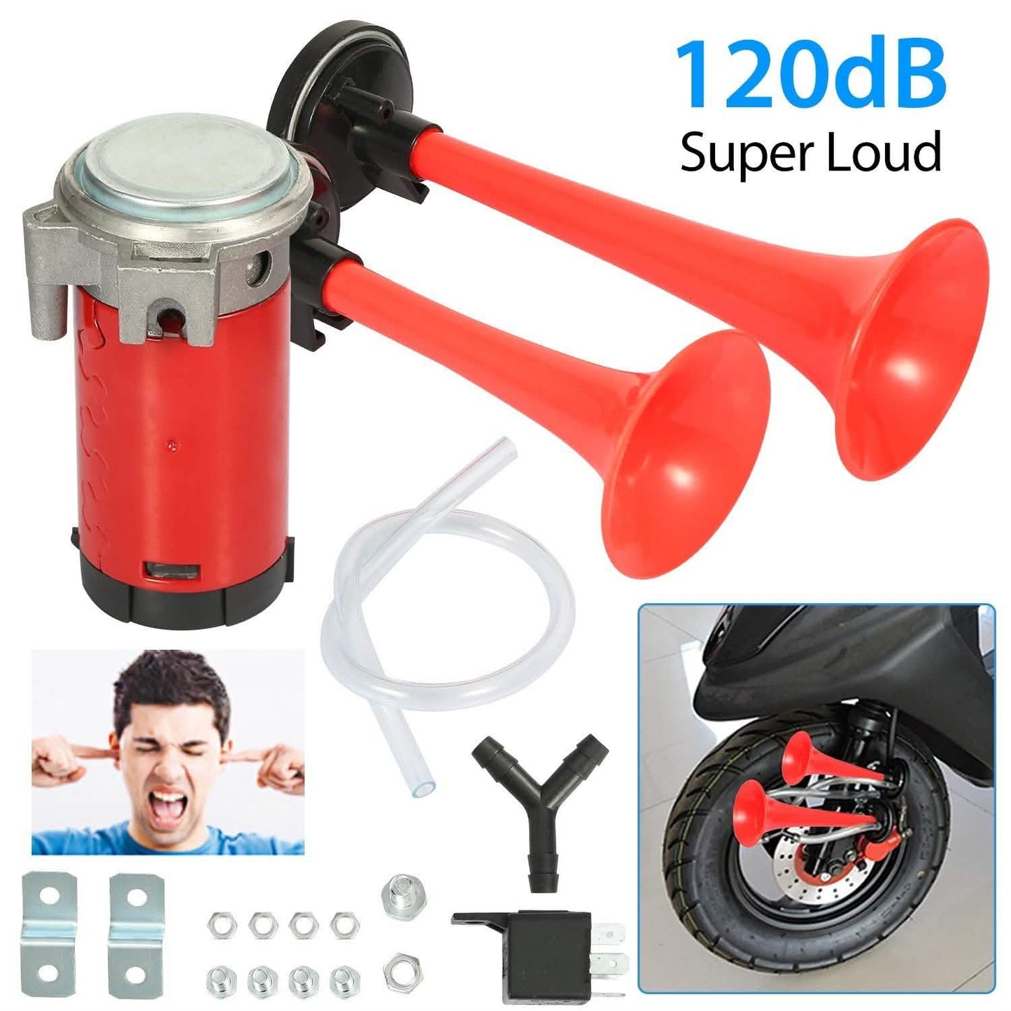 Air Horn Dual Trumpet 12V 115DB DailySale