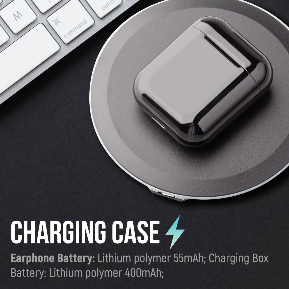 Airbuds Wireless Bluetooth Earphones with Charging Case and Bonus Qi Charging Mat DailySale