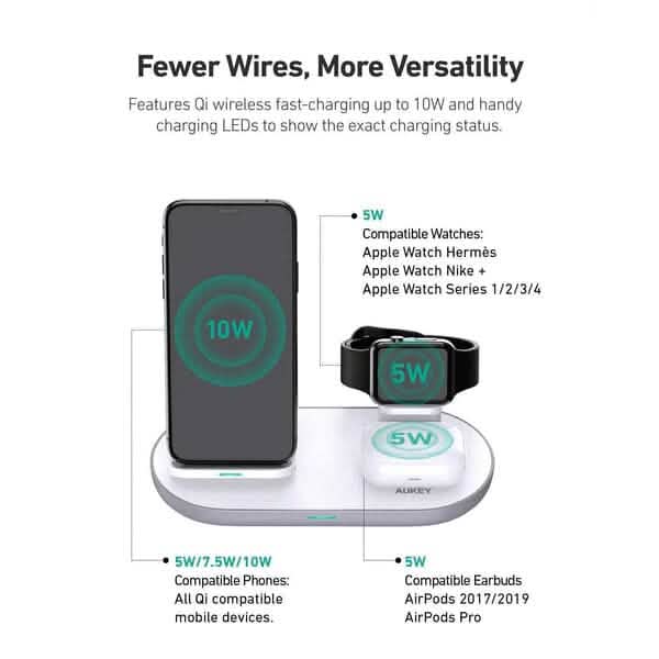 Aircore 3-in-1 Wireless Charging Station Stand DailySale