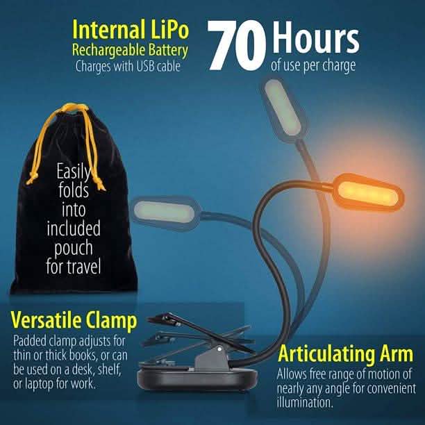 All in One Book Light Gift Set- 1600K Soft Strain-Free Reading Light DailySale