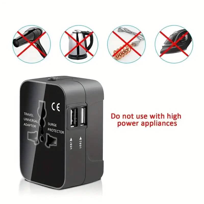 All-in-One Universal Travel Charger with Dual USB Charging Ports DailySale