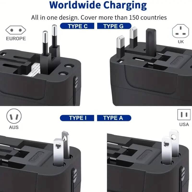 All-in-One Universal Travel Charger with Dual USB Charging Ports DailySale