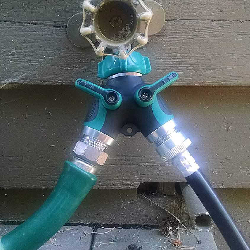 All Metal Body Garden Hose Splitter DailySale