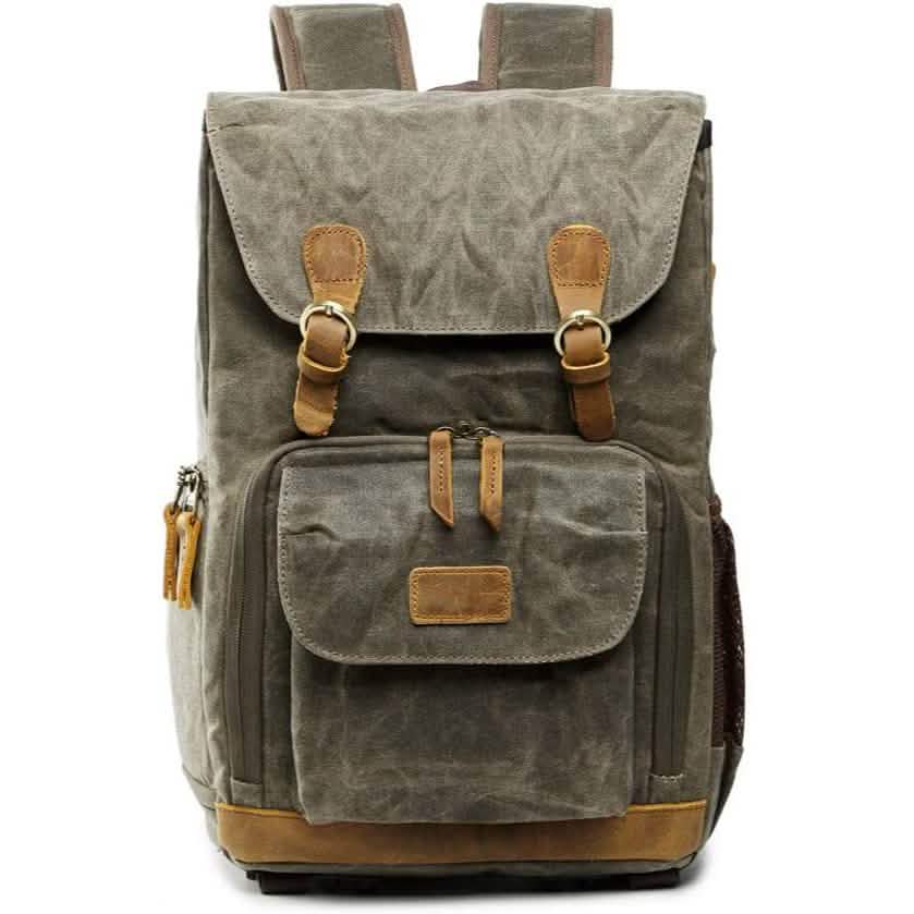 Allacki Waterproof Shock-Resistant Canvas Camera Bag Retro Style Travel Backpack DailySale