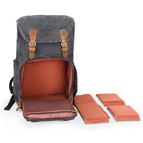 Allacki Waterproof Shock-Resistant Canvas Camera Bag Retro Style Travel Backpack DailySale