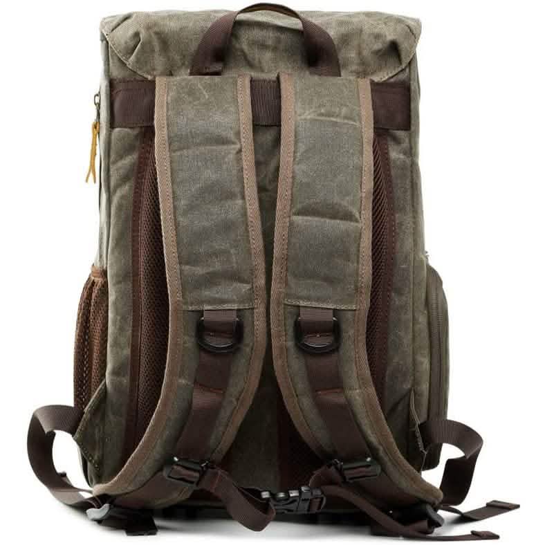 Allacki Waterproof Shock-Resistant Canvas Camera Bag Retro Style Travel Backpack DailySale