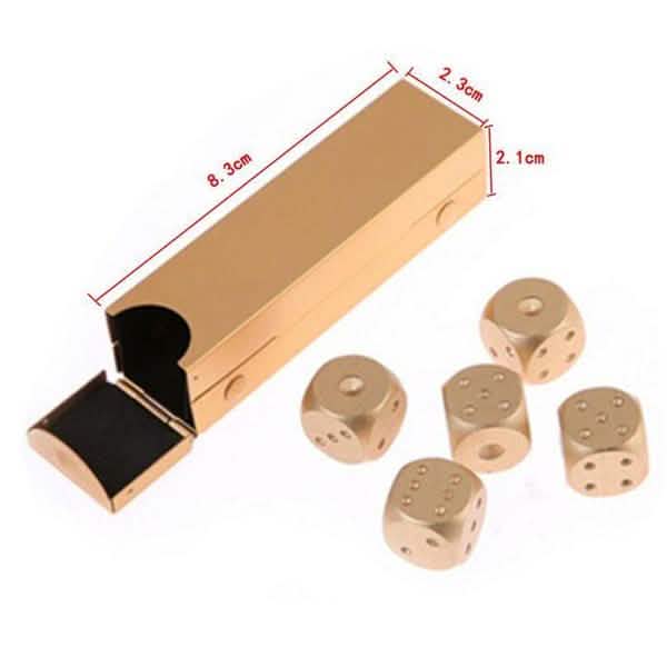 Aluminum Alloy Table Game Poker Games Dices Set with Storage Box DailySale