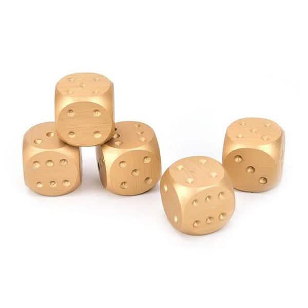 Aluminum Alloy Table Game Poker Games Dices Set with Storage Box DailySale