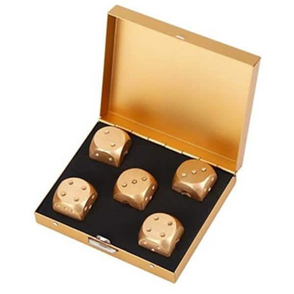 Aluminum Alloy Table Game Poker Games Dices Set with Storage Box DailySale