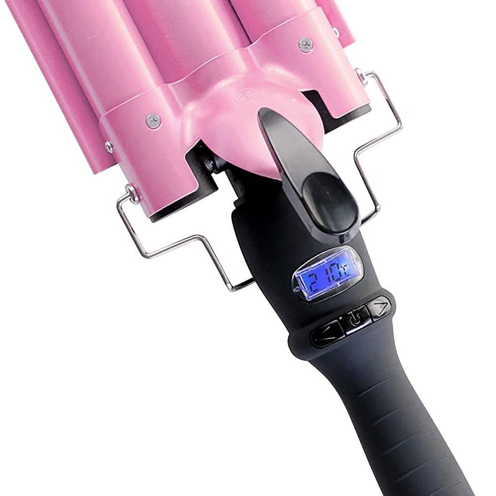 Alure Three Barrel Curling Iron Wand with LCD Temperature Display DailySale