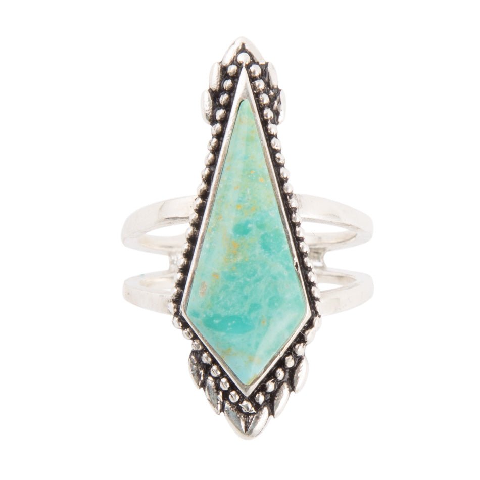 Anemone Blue Turquoise and Sterling Silver Statement Ring Barse Jewelry