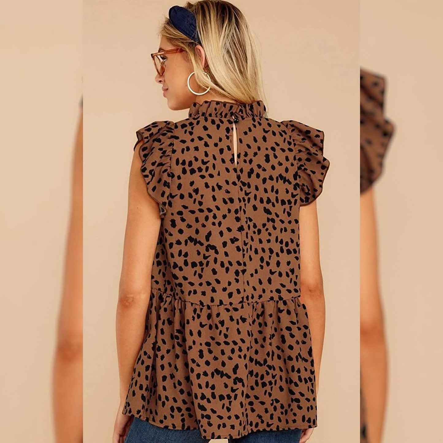 Angashion Women's Casual Floral Print Babydoll Blouse Tunic Tops DailySale