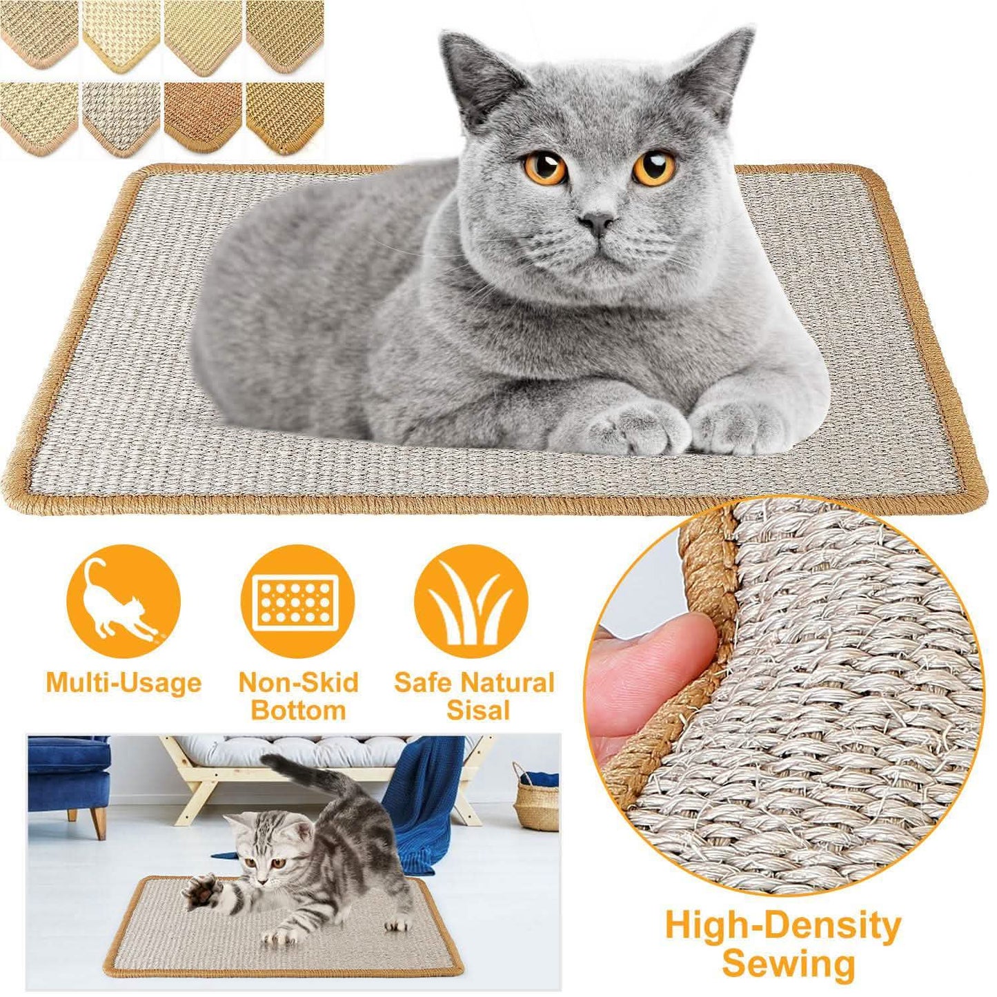 Anti-Slip Mat Horizontal Cat Floor Scratching Pad Rug DailySale