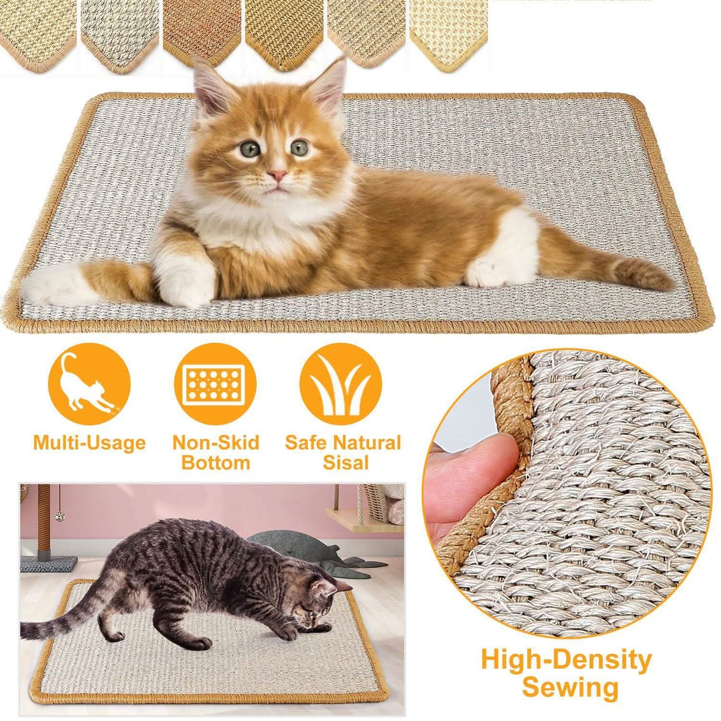 Anti-Slip Mat Horizontal Cat Floor Scratching Pad Rug DailySale