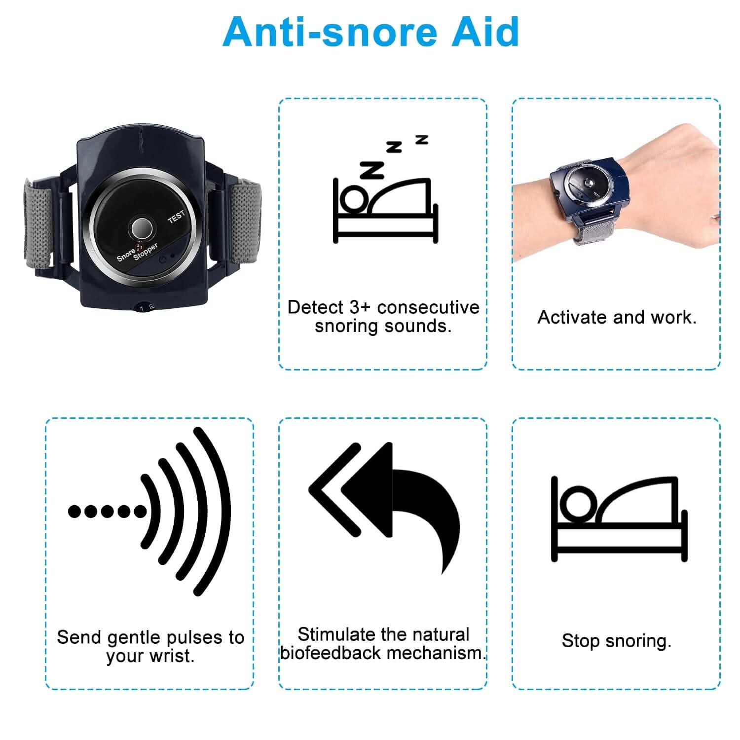 Anti-Snore Infrared Wristband with Conductive Film DailySale