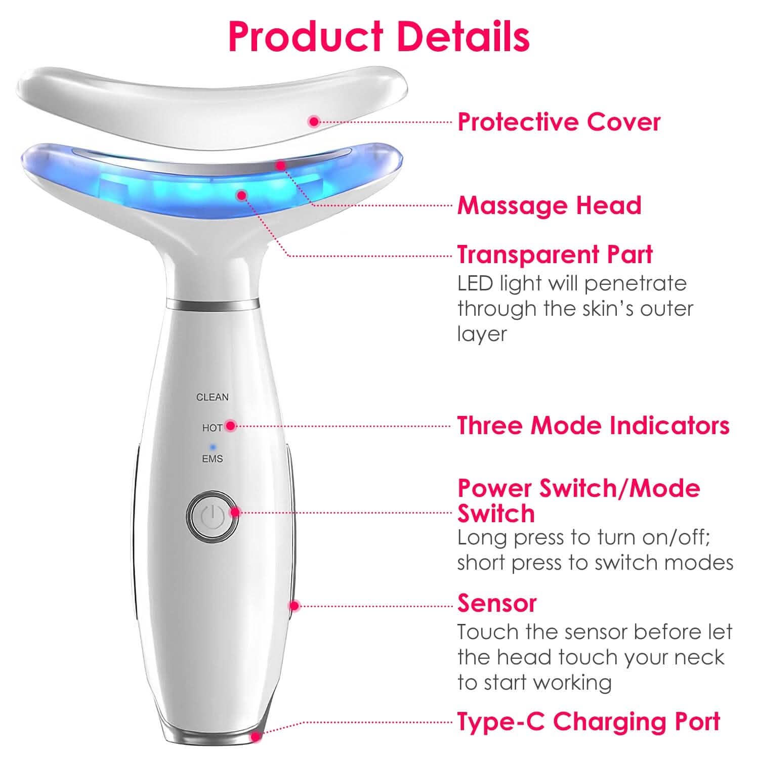Anti Wrinkles Face Neck Massager Double Chin Reducer DailySale