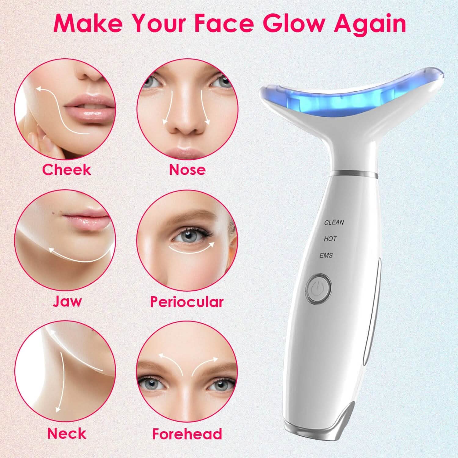 Anti Wrinkles Face Neck Massager Double Chin Reducer DailySale