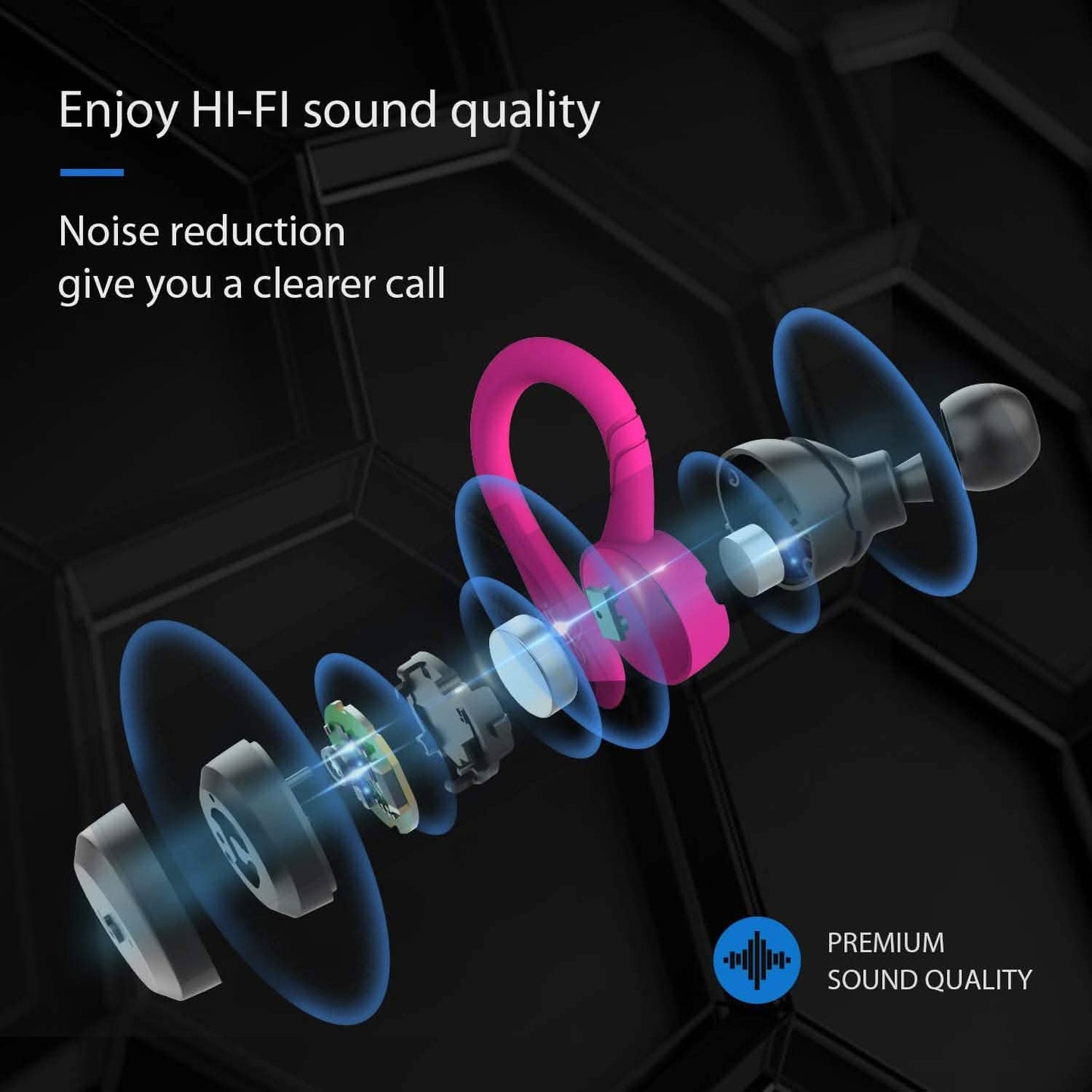 APEKX Bluetooth Headphones True Wireless Earbuds with Charging Case DailySale