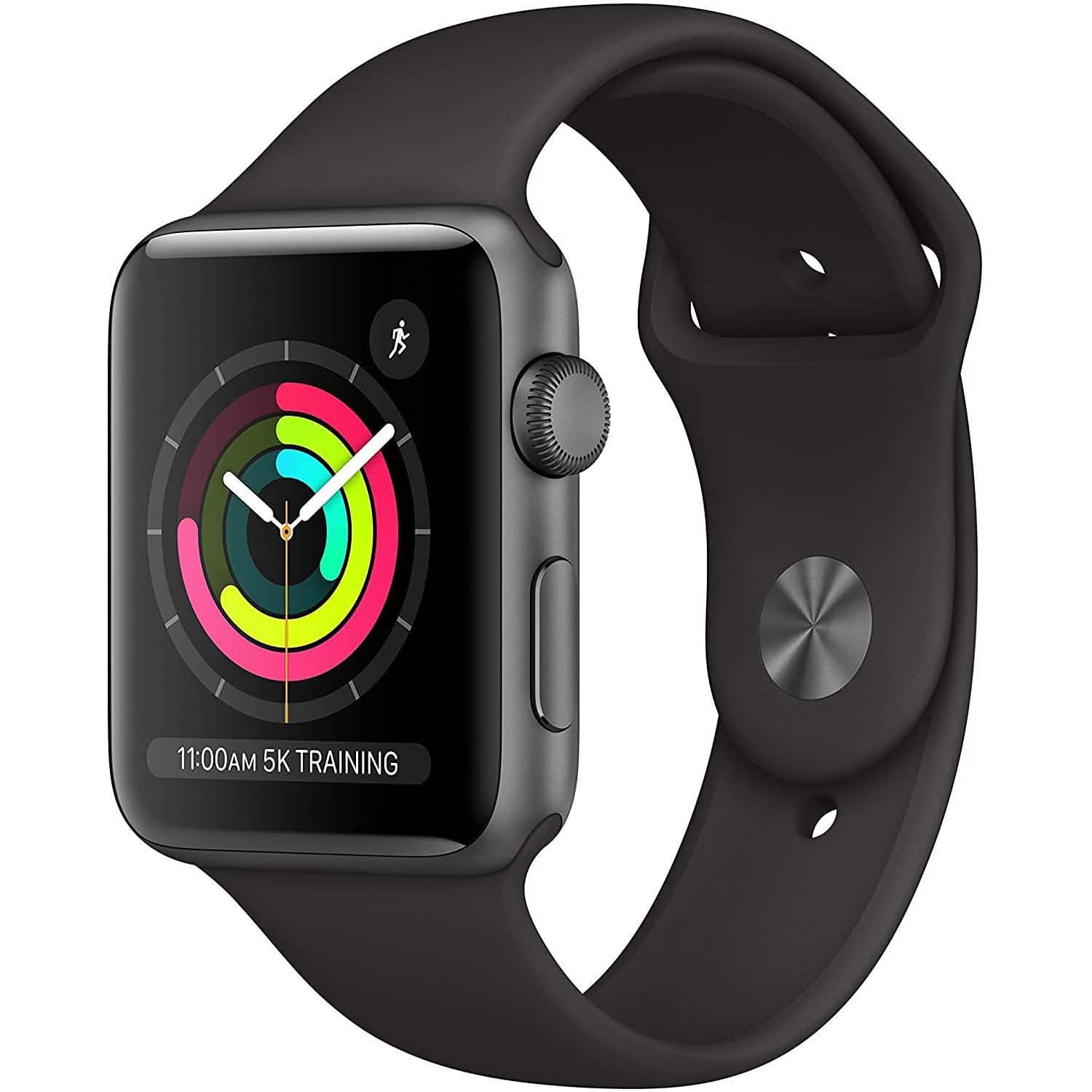 Apple Watch Series 3 GPS 42mm Space Gray Aluminum Case with Black Sport Band (Refurbished) DailySale