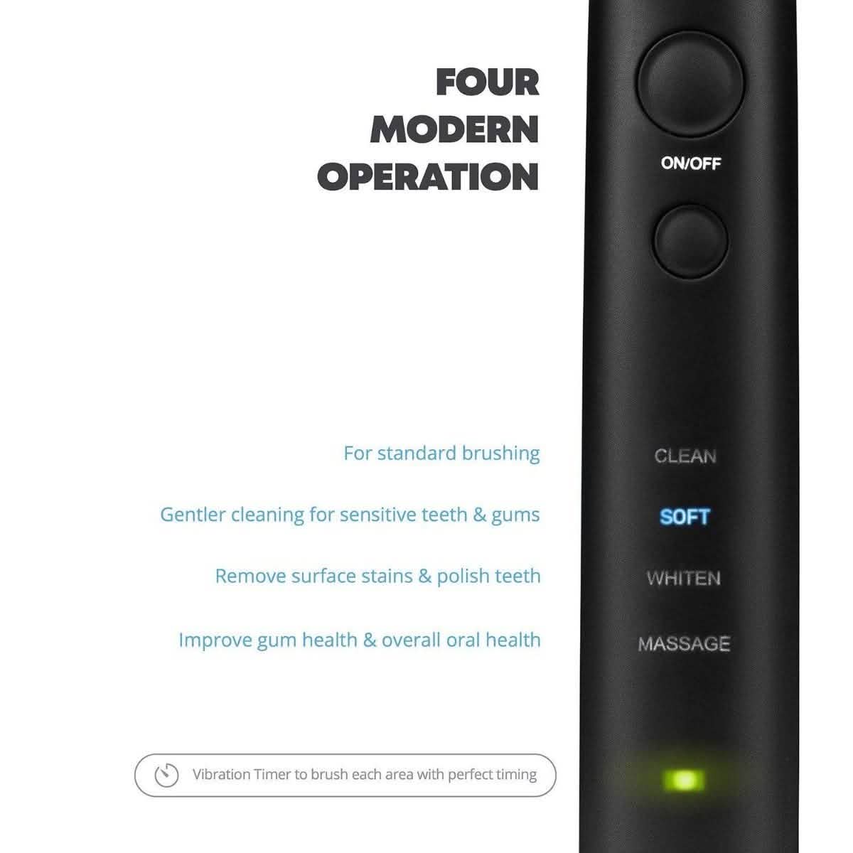 AquaSonic Black Series Pro Ultra Whitening 40,000 VPM Rechargeable Electric Toothbrush DailySale