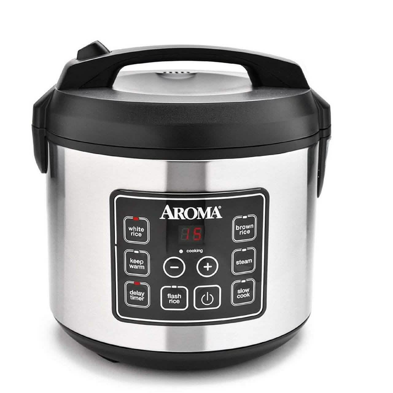 Aroma 20-Cup Digital Rice Cooker and Food Steamer (Refurbished) DailySale
