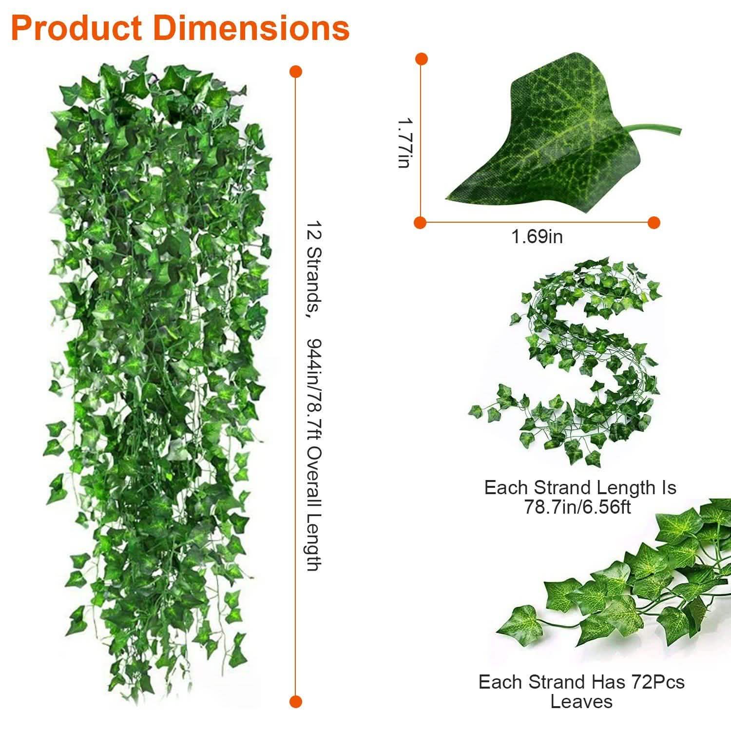 Artificial Ivy Leaves 78.7 Ft. DailySale