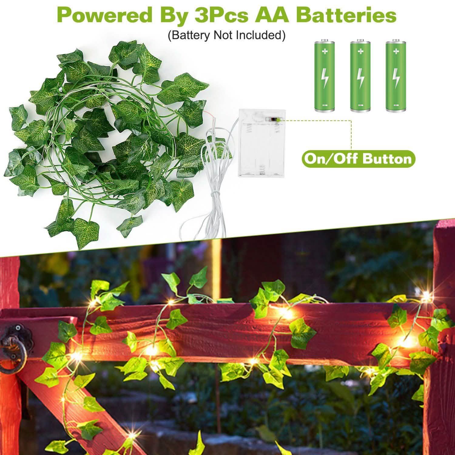 Artificial Ivy Leaves String Lights DailySale