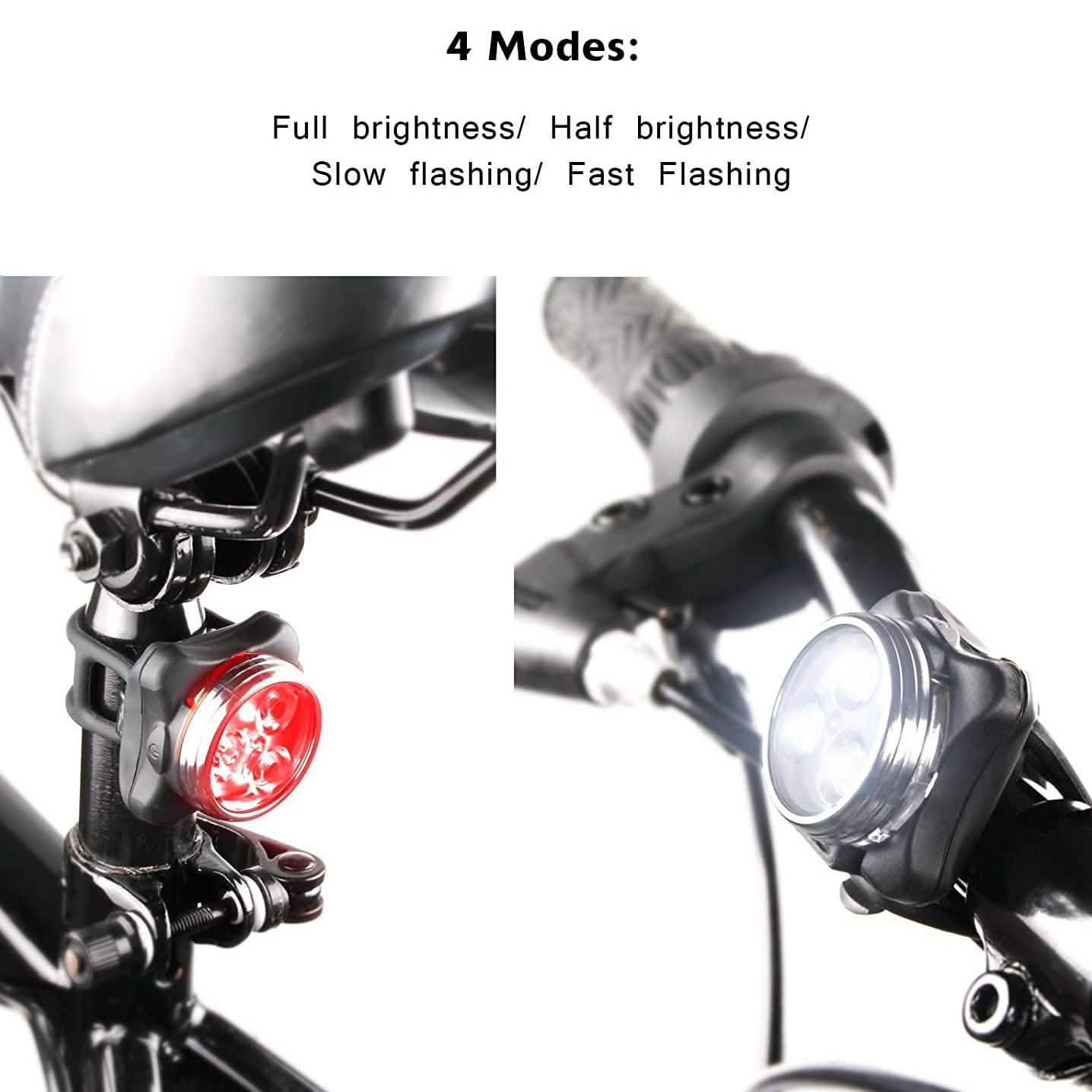 Ascher USB Rechargeable Bike Light Set DailySale