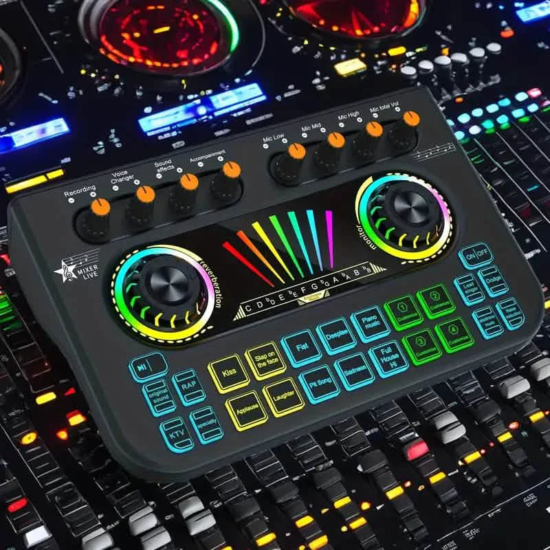 Audio Mixer, Live Sound Card And Audio Interface With DJ Mixer Effects And Voice Changer DailySale