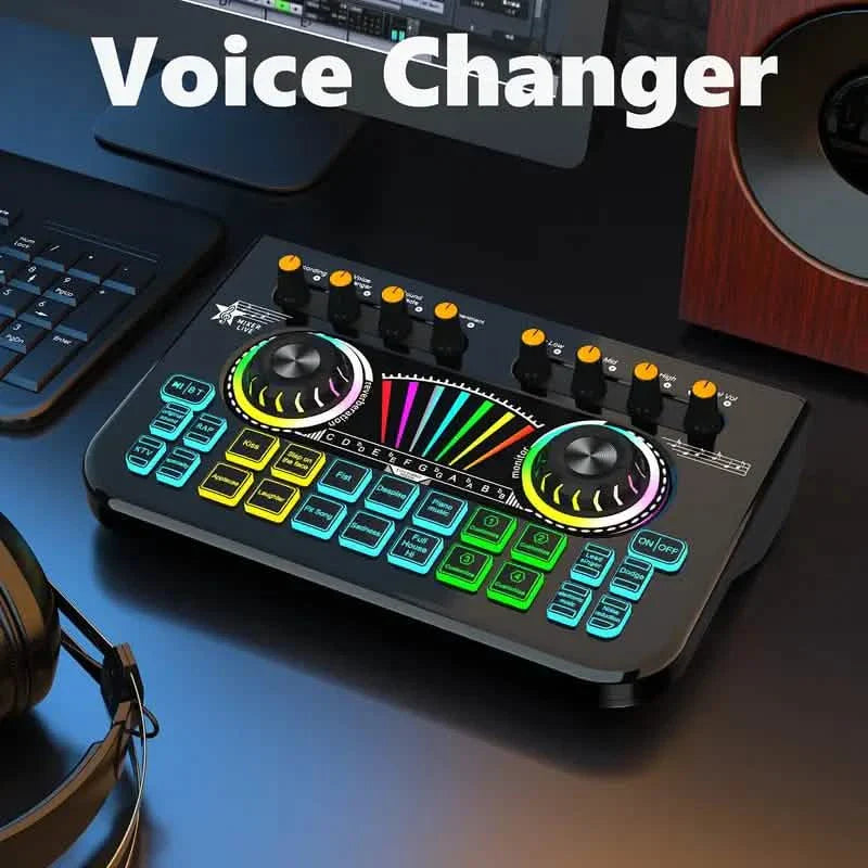 Audio Mixer, Live Sound Card And Audio Interface With DJ Mixer Effects And Voice Changer DailySale