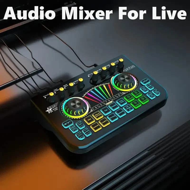 Audio Mixer, Live Sound Card And Audio Interface With DJ Mixer Effects And Voice Changer DailySale