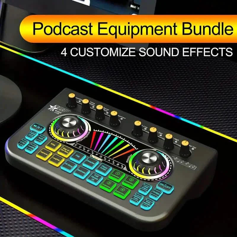 Audio Mixer, Live Sound Card And Audio Interface With DJ Mixer Effects And Voice Changer DailySale