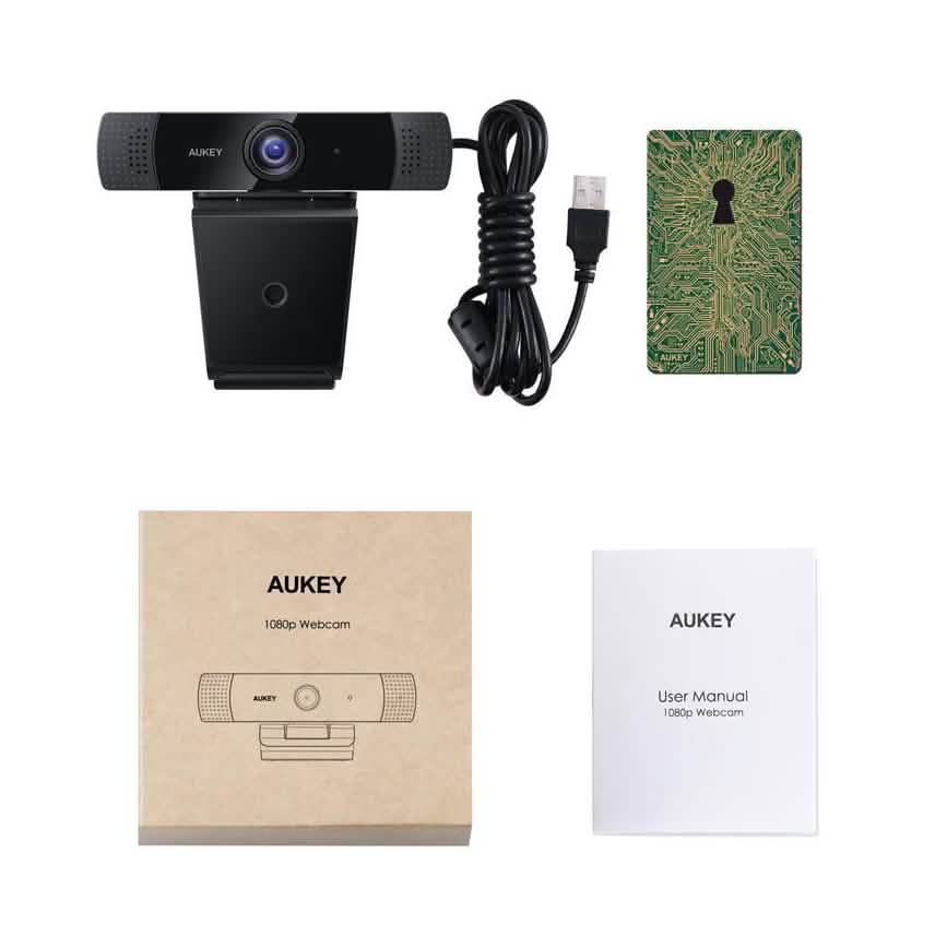 AUKEY 1080P Webcam with Dual Noise Reduction Stereo Microphones DailySale
