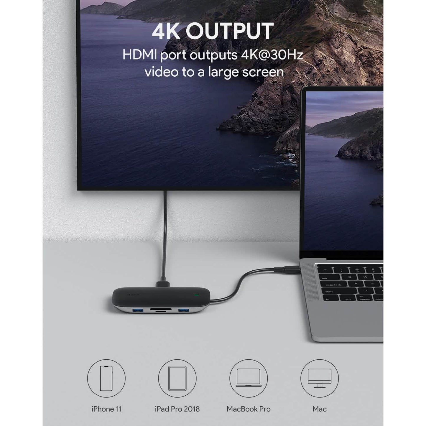 AUKEY CBC71 8 in 1 USB C Hub with Ethernet Port DailySale