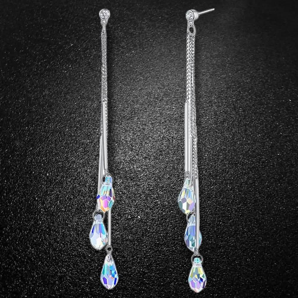 Aurora Borealis Crystal Drop Earrings Made with Swarovski Elements DailySale
