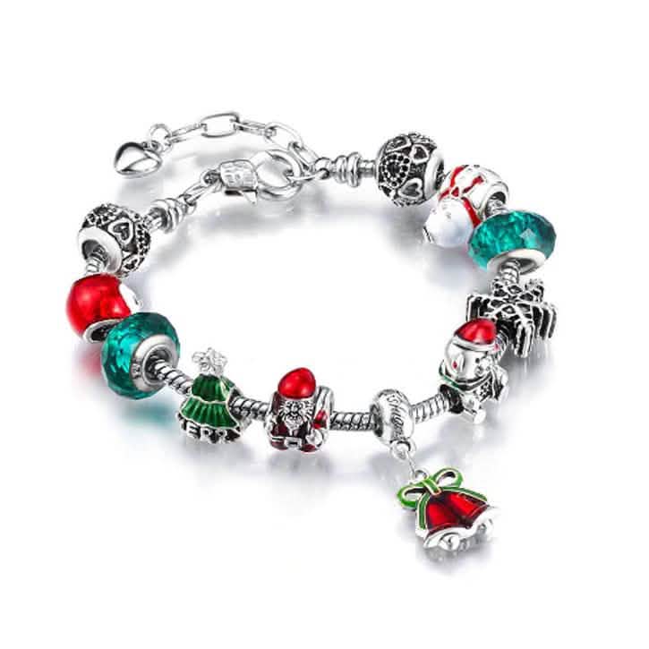 Austrian Crystal Christmas Charm Bracelet DailySale