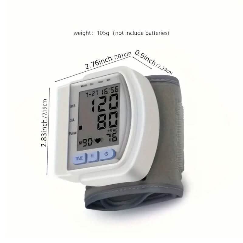 Automatic Digital Wrist Blood Pressure Monitor with Large LCD Display and Adjustable Cuff DailySale