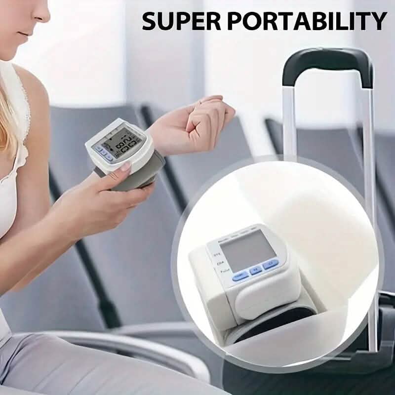 Automatic Digital Wrist Blood Pressure Monitor with Large LCD Display and Adjustable Cuff DailySale