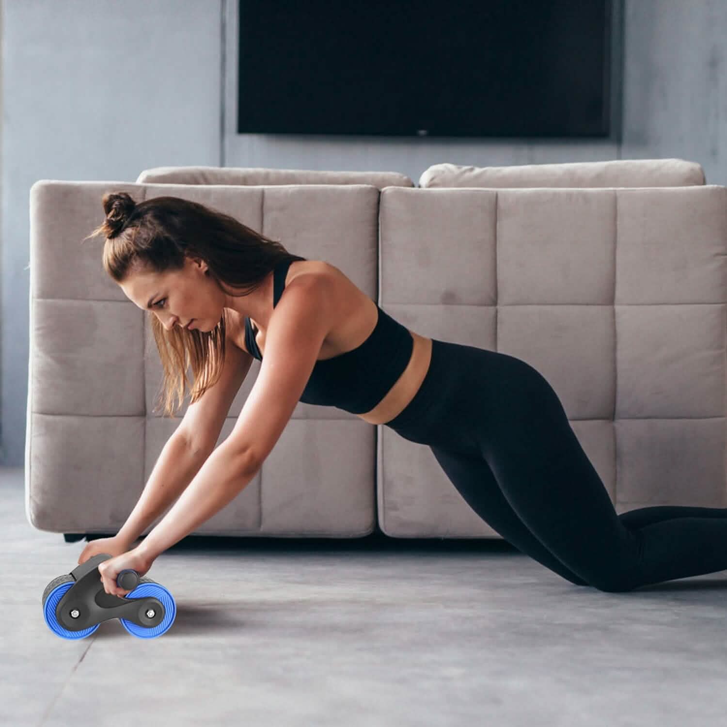 Automatic Rebound Anti-Slip AB Roller Wheel with Knee Pad Holder DailySale